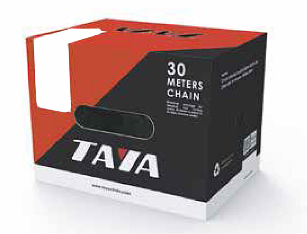 Chaîne Taya Octo 7 8 vitesses argent noir, 1 2x3 32. 30 mètres sur rouleau, maillons de connexion inclus