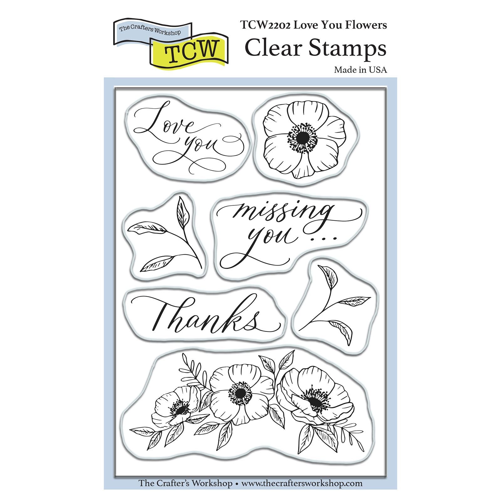 The crafter's workshop • stamp set ik hou van je bloemen 4x6