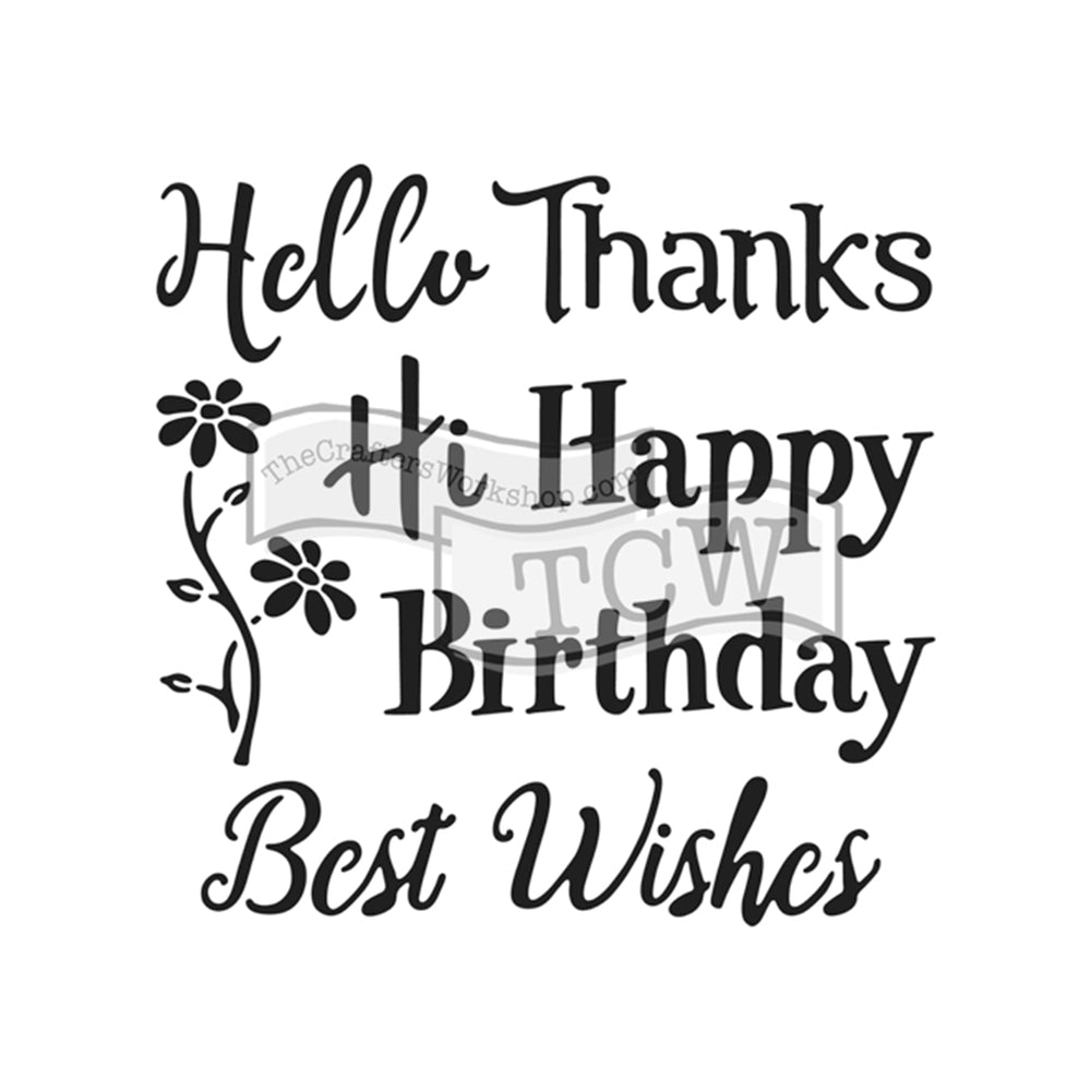 The crafter's workshop • template 15x15cm happy greetings