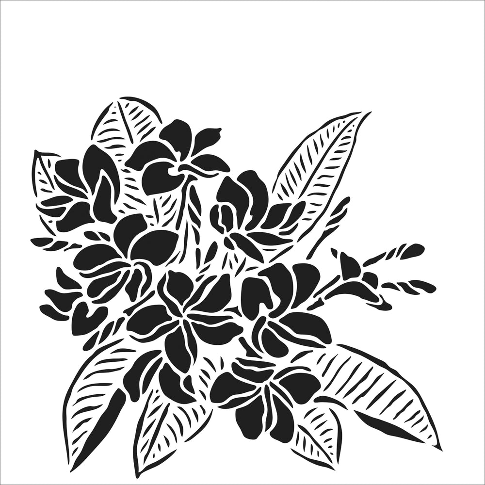 The crafter's workshop • sjabloon plumeria 30,5x30,5cm