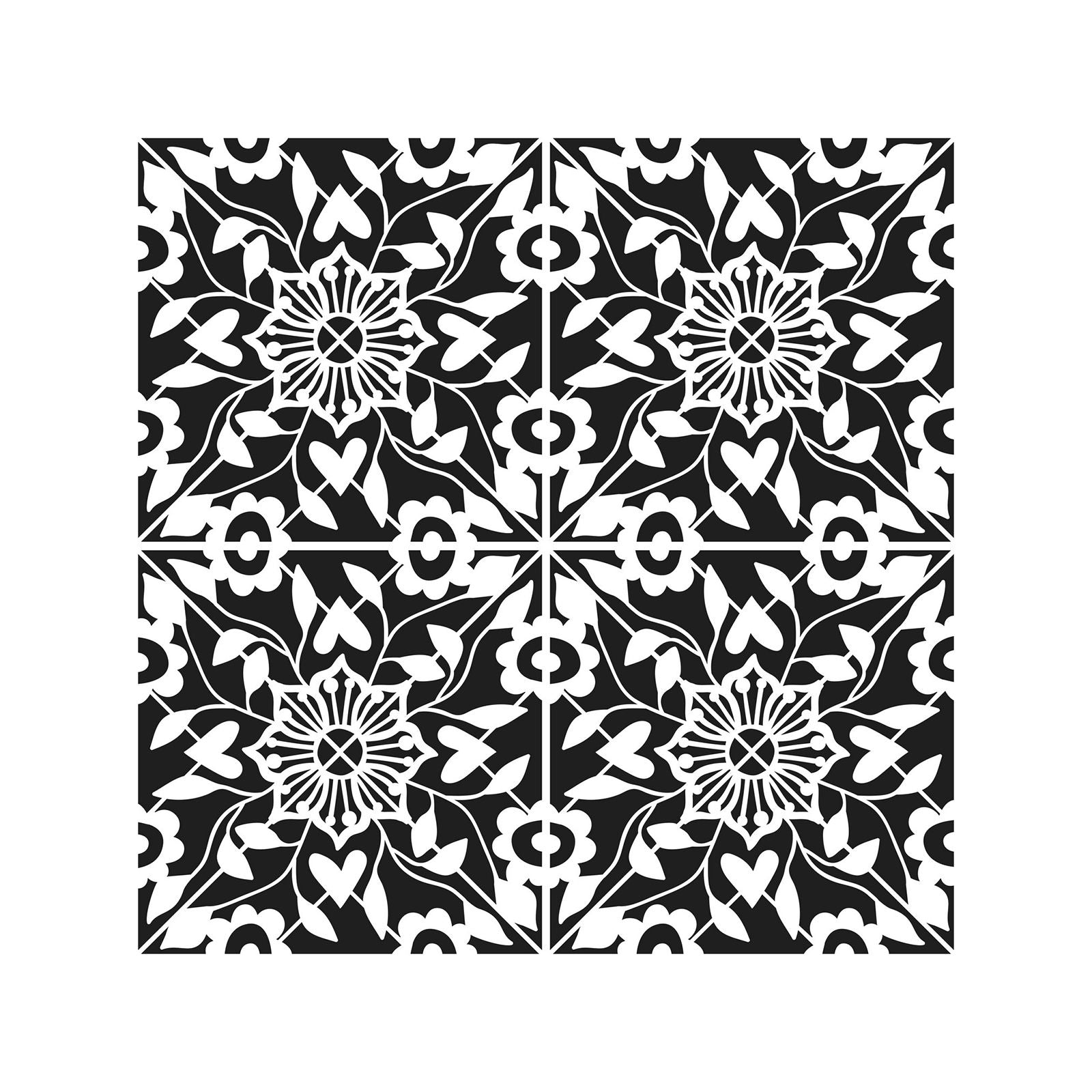 The crafter's workshop • stencil flourish tile 30,5x30,5cm