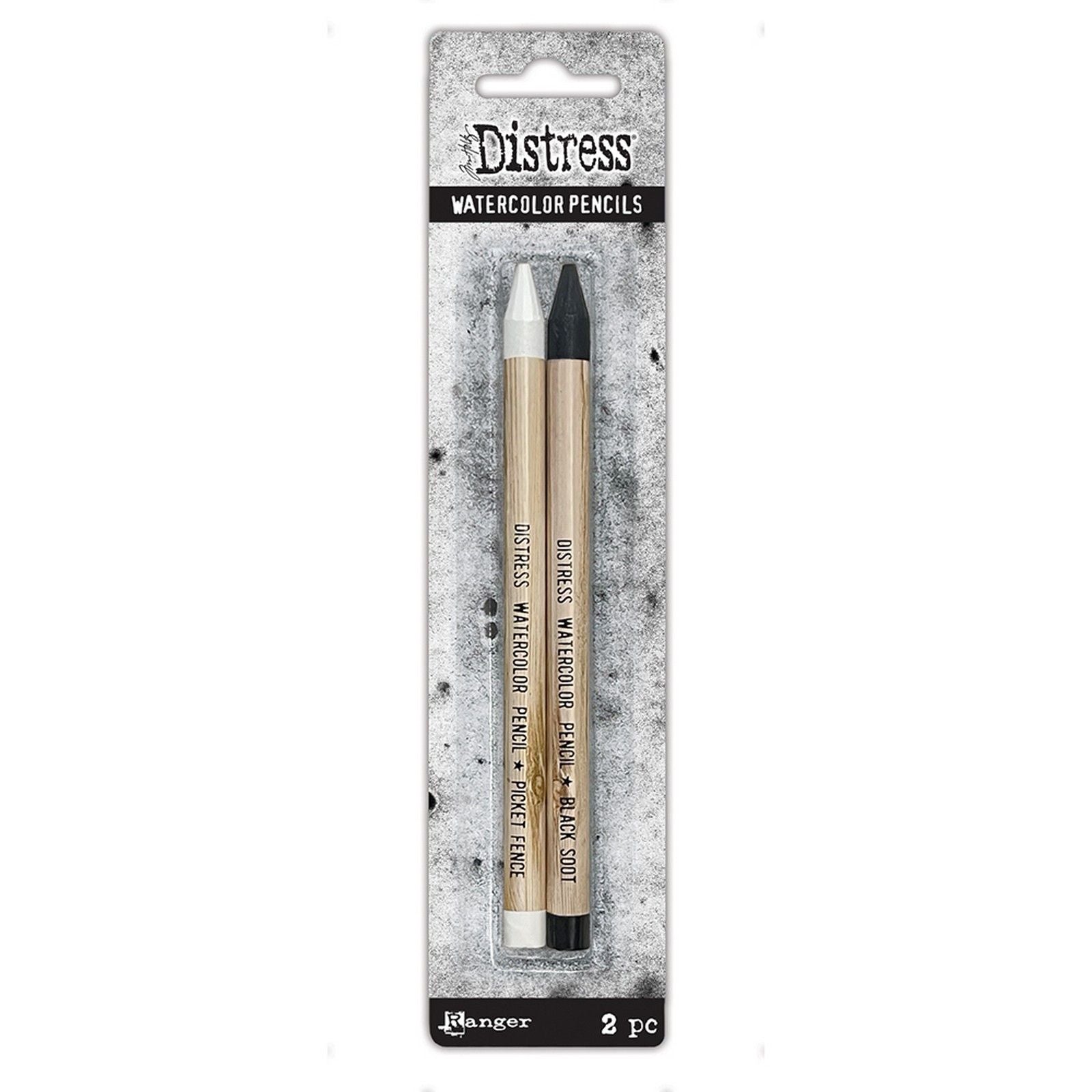 Ranger ink ranger • tim holtz watercolor pencil picketfence black soot