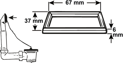 Cornat gummidichting 67x37x6mm spoelkast - tec356406