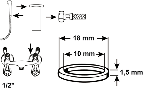 Cornat dichting fiber doucheslang 1 2(2st) - tec380318
