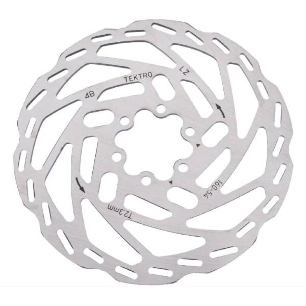 Tektro schijfrem rotor tr160-54 ø160 2.3mm, zilver