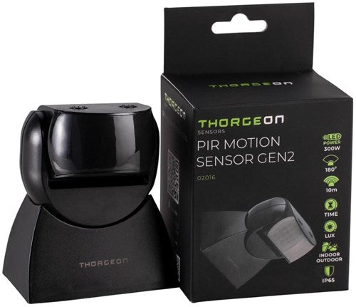 Enzo thorgeon bewegingsmelder opbouw wand 180 graden ip65 verstelbaar zwart - 3900505