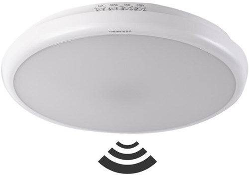 Enzo thorgeon led plafonniere 265mm wit 16w tri-white ip65 + sensor - 5017775