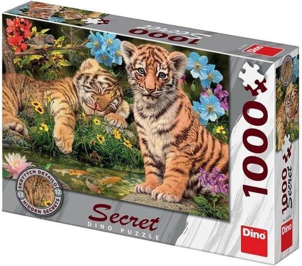 Dinotoys dino puzzel - tijgers met geheimen verborgen - 1000 stukjes