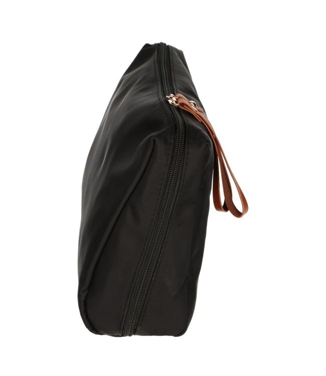 Traveller toilettas beautybag zwart bruin 30cm x 20cm