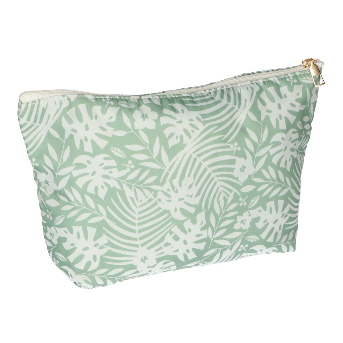 Traveller toilettas palm groen wit 30cm x 19,5cm