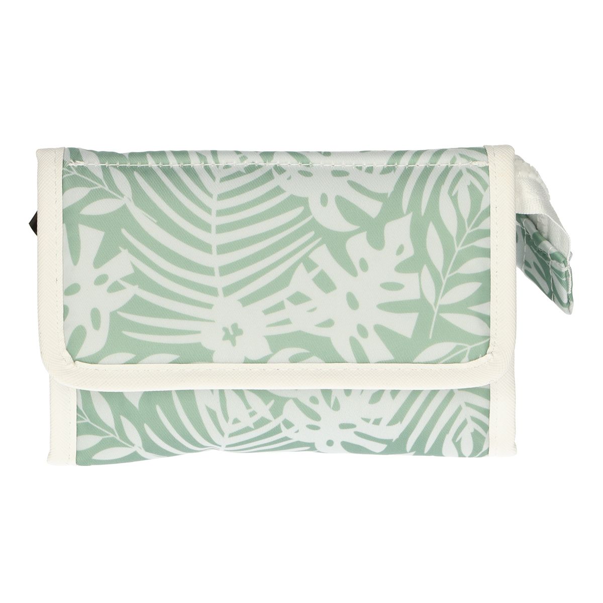 Traveller spiegeltas bladeren groen wit 16,5cm x 11cm