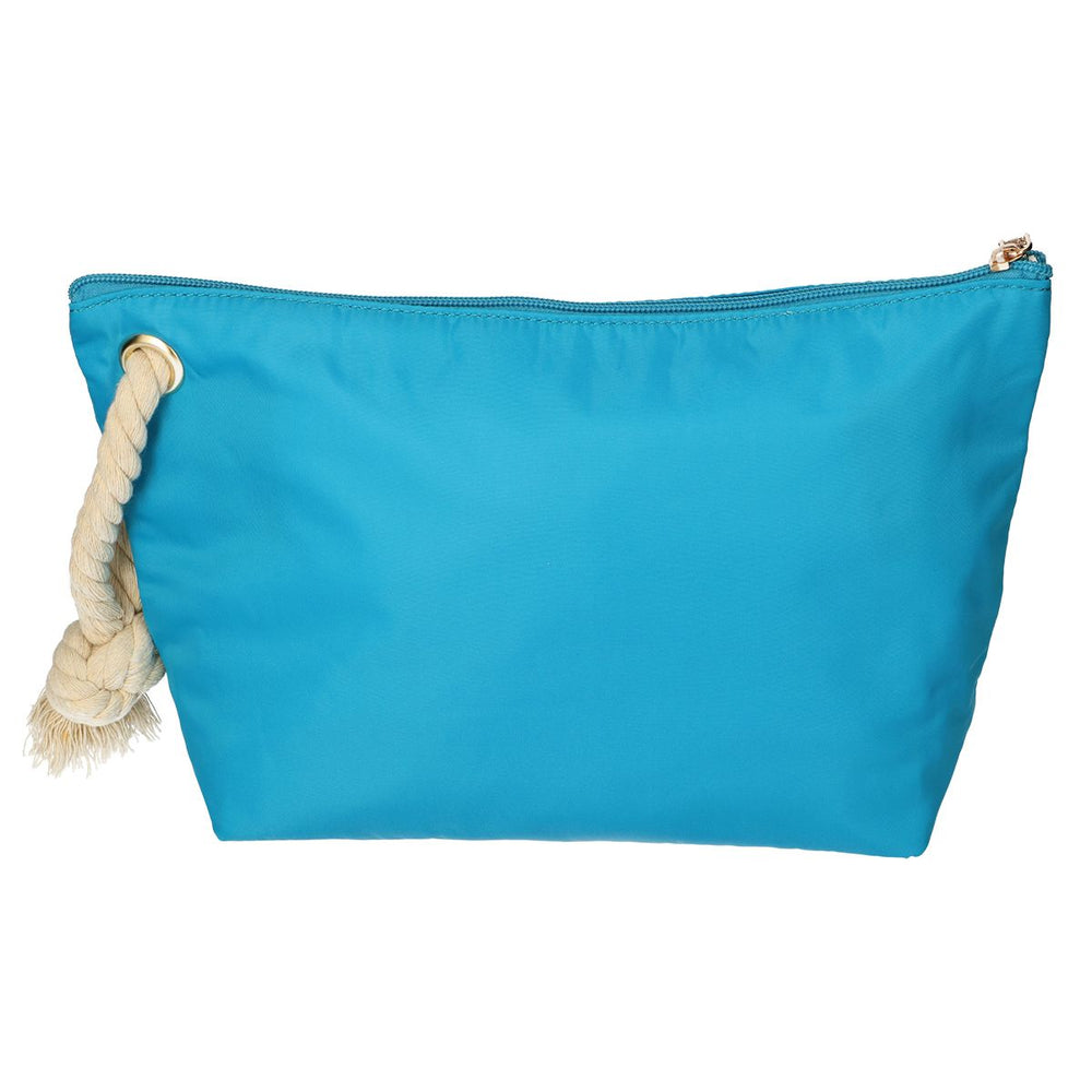 Traveller toilettas zee, zand zon blauw oranje 30cm x 19,5cm
