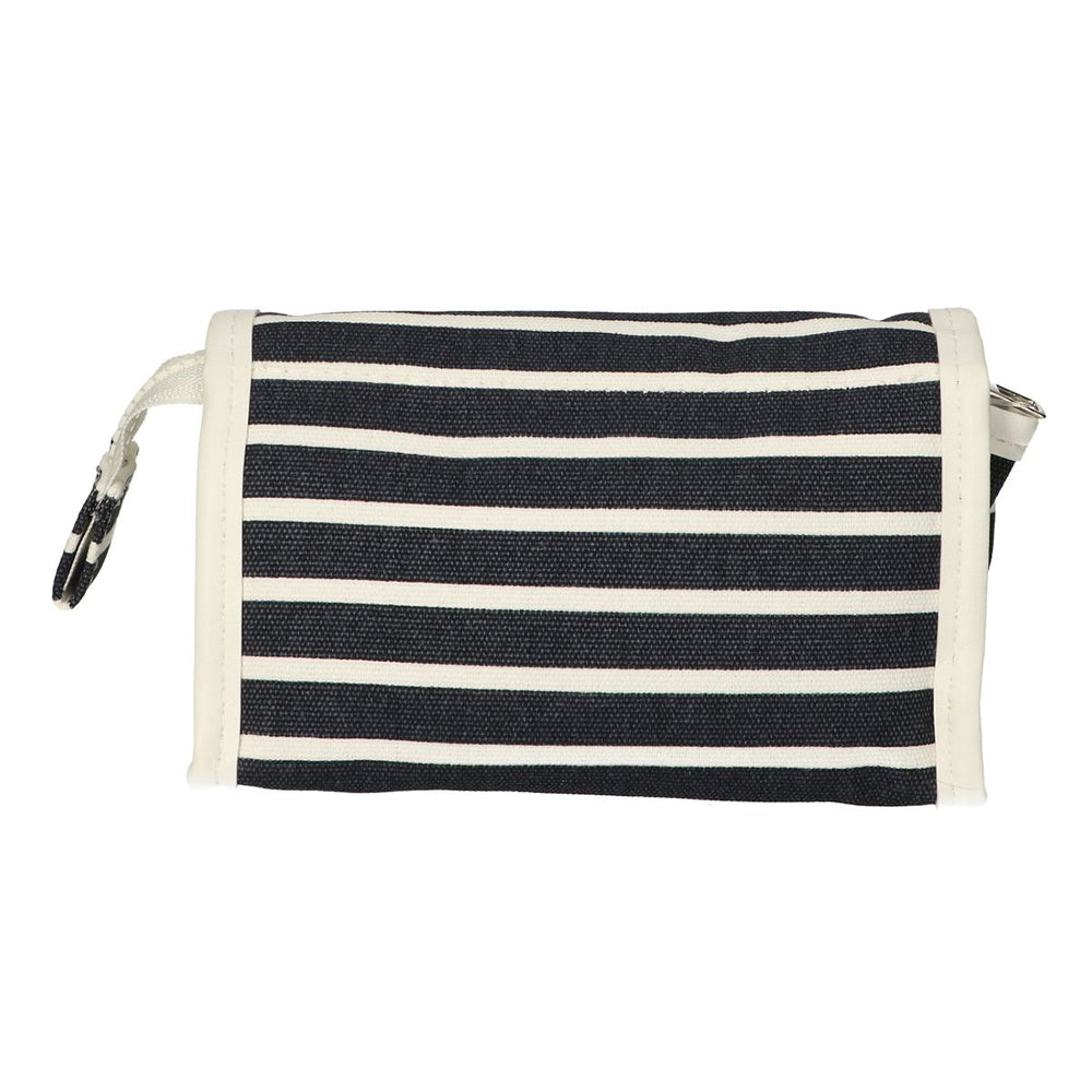 Traveller spiegeltas streep blauw sport klassiek 16,5x11cm