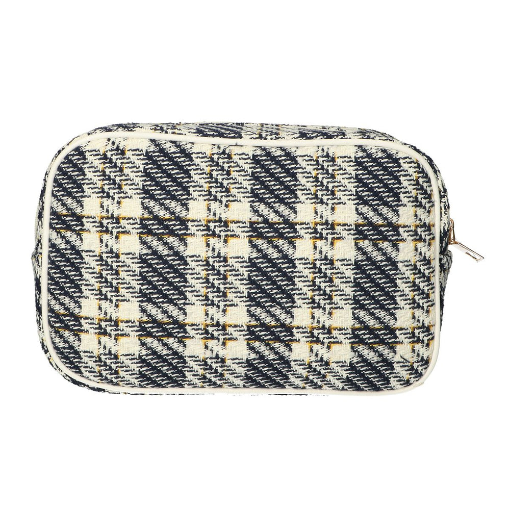 Traveller toilettas doos tweed ruit 26x16cm