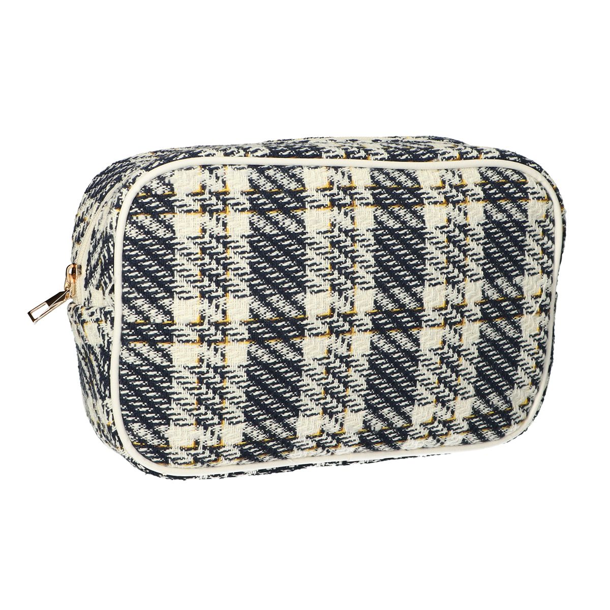 Traveller toilettas doos tweed ruit 26x16cm