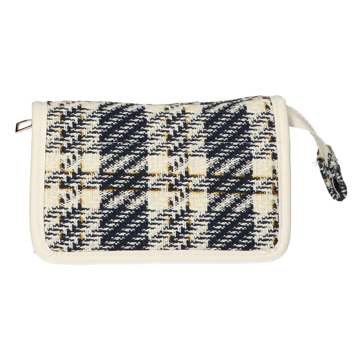 Traveller spiegeltas tweed ruit 16,5x11cm
