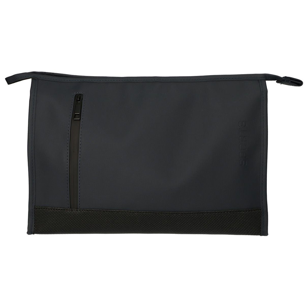 Traveller toilettas rubberen bodem donkerblauw 30cm x 19,5cm