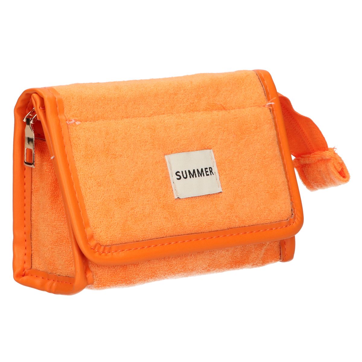 Traveller spiegeltas badstof oranje 16,5cm x 12cm