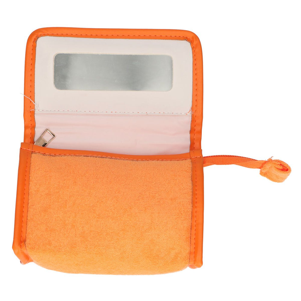 Traveller spiegeltas badstof oranje 16,5cm x 12cm