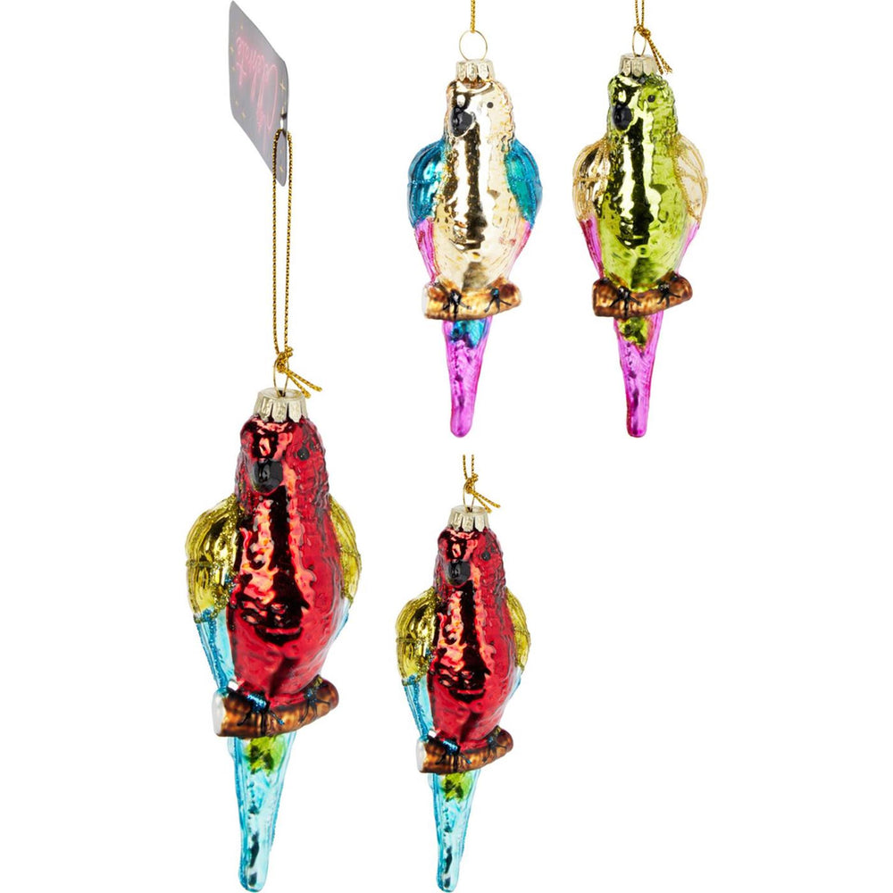 Hanger papegaai glas 13cm display a 12st
