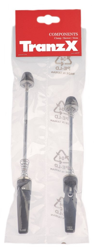 Tranzx jd-qr06m wiel snelspannerset voor en achter m5x110 145 zwart