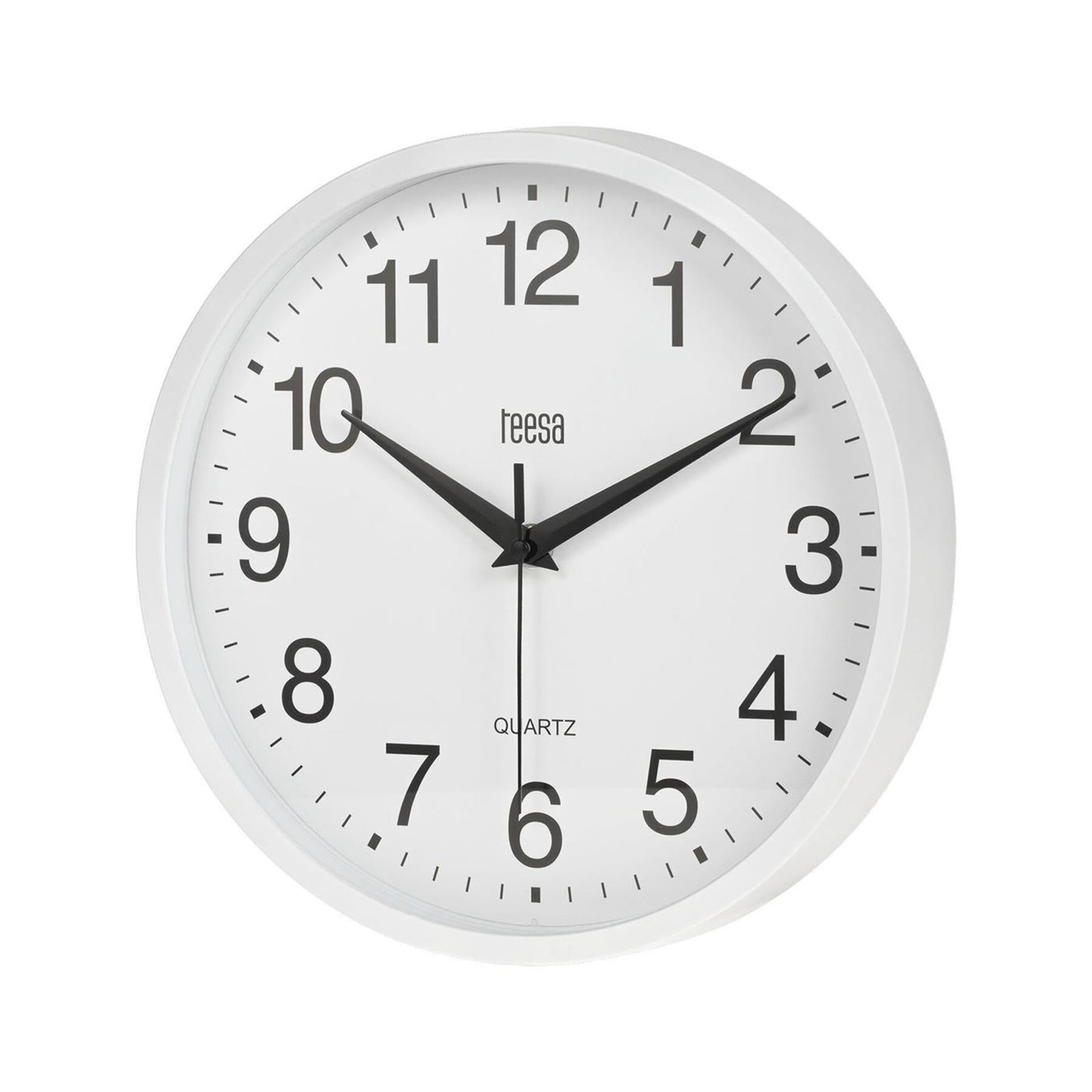 Teesa wandklok ø25cm wit