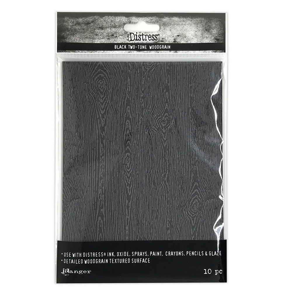 Ranger ink ranger • tim holtz distress halloween woodgrain cardstock black 10sheets