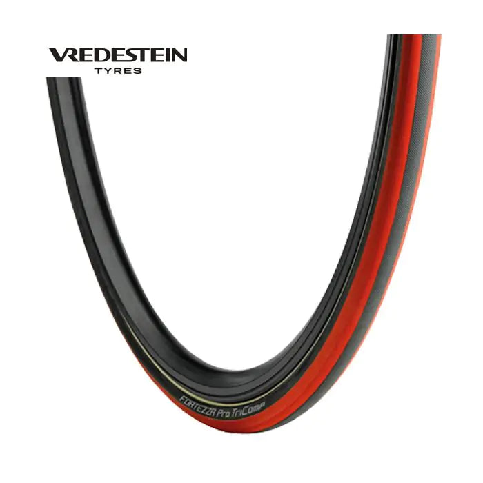Vredestein tube 21-622 fortezza pro tricomp zwart-rood 28040