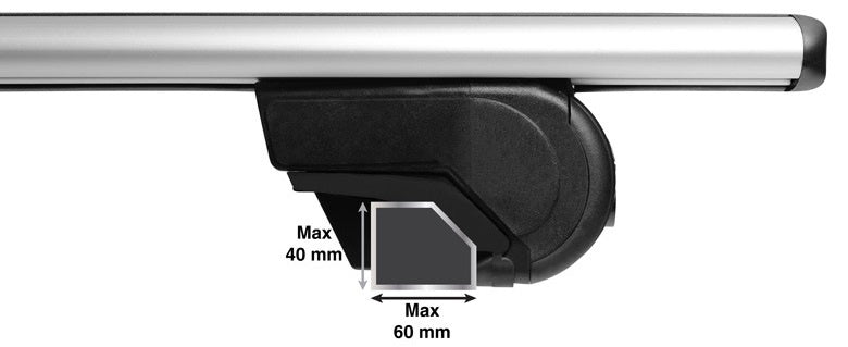 dakdragerset Fly Bar 100 kg 124 cm aluminium zilver