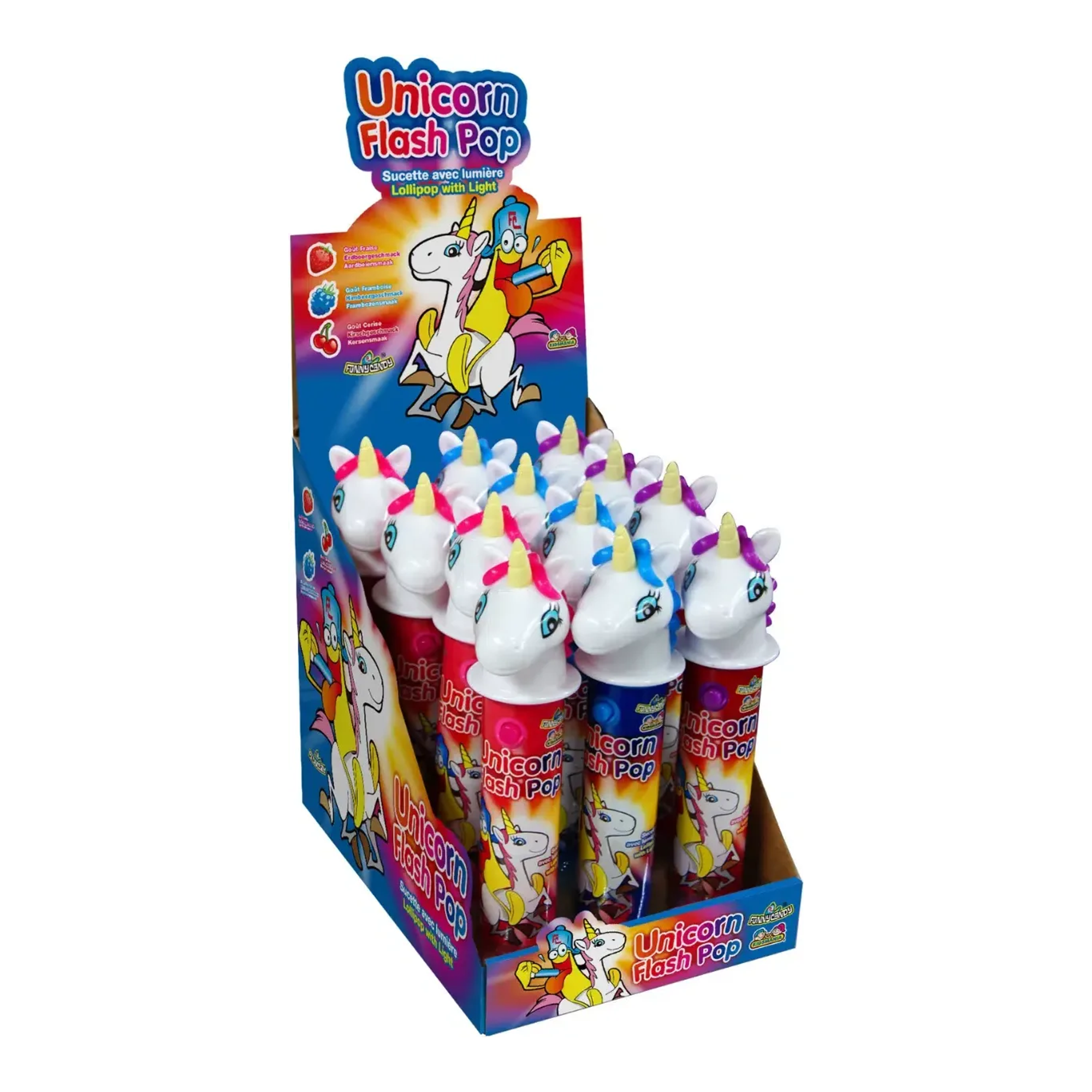 Funny candy unicorn flash pop (12x 12gr)