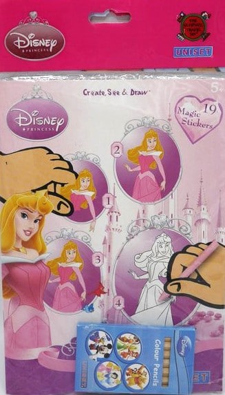 Van der doelen disney prinses raamstickers met panorama om in te kleuren