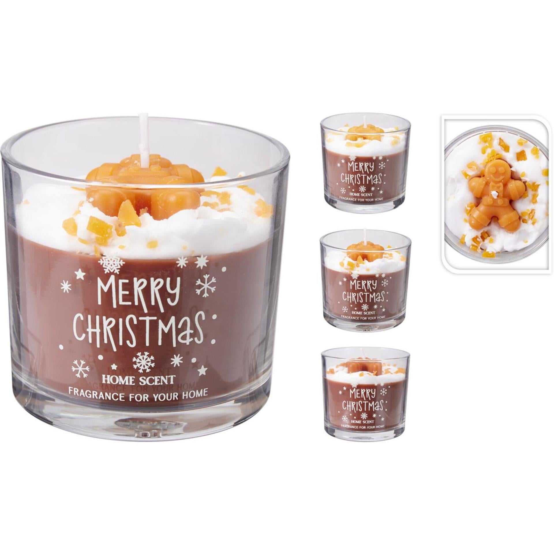 Home styling geurkaars in glas 7,5cm 3ass