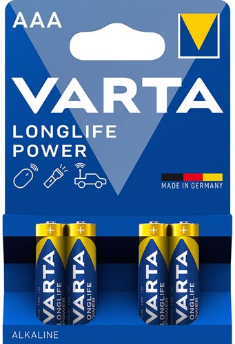 Varta aaa lr03 mini penlite alkalisch per 4 stuks op kaart