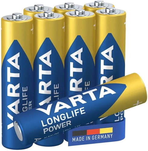 Varta batterij aaa 4+4 alkalisch vermogen met lange levensduur