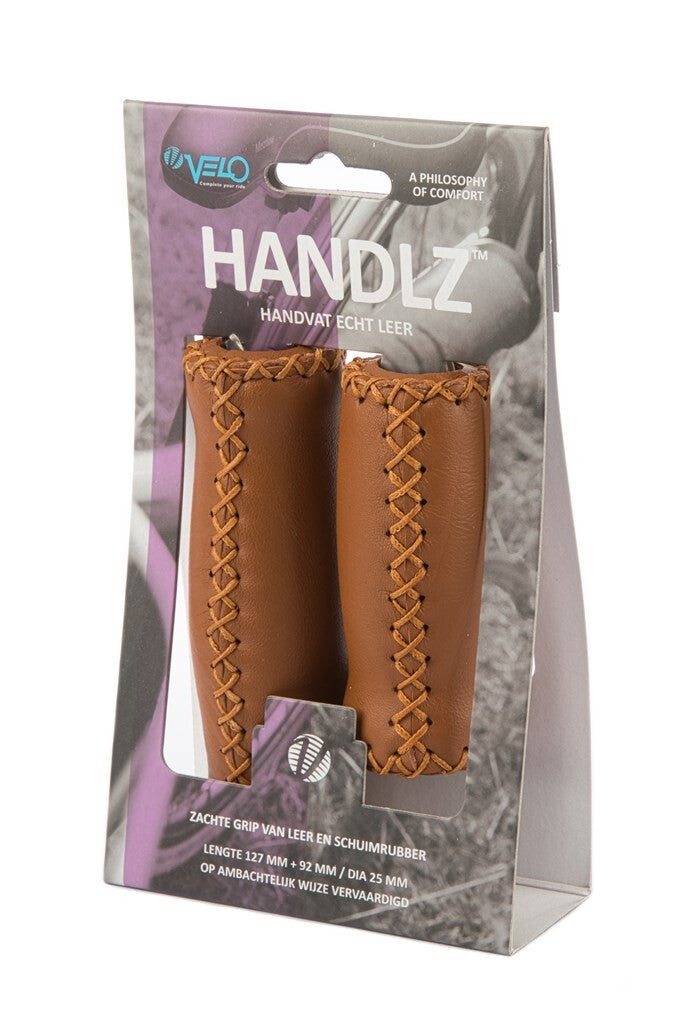 Velo Grips Leather 92 127mm Brown - Real leather