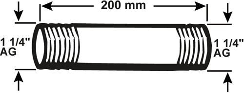 Cornat galva buisnippel mm 5 4 200mm (530) - vfb5305420