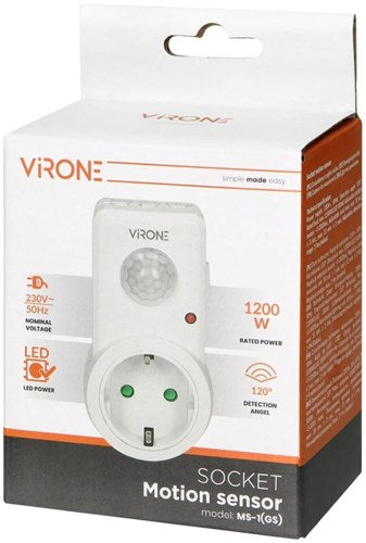 Enzo virone bewegingsmelder stopcontactmodel wit - 3900340
