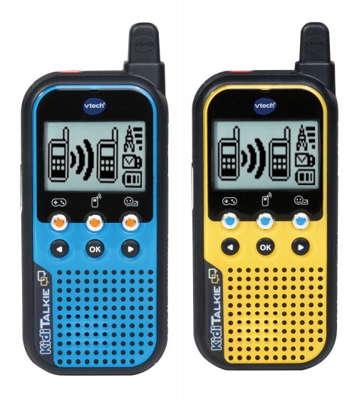 walkie talkie KidiTalkie 27,9 cm blauw geel 2 stuks