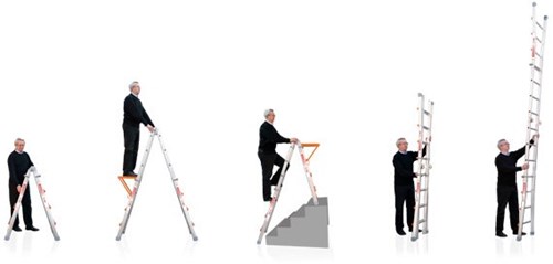 Waku professionele telescopische vouwladder 4x4 treden - 1413800101