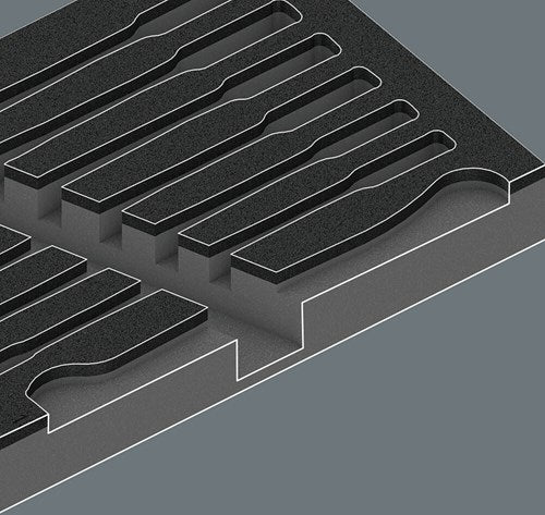 Wera 9830 schuimrubberen inzetstuk voor 6000 joker set 1, zonder gereedschap, 172 x 30 x 392 mm - 05137330001