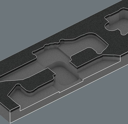 Wera 9840 schuimrubberen inzetstuk voor stiftsleutels set 1, zonder gereedschap, 172 x 30 x 392 mm - 05137340001