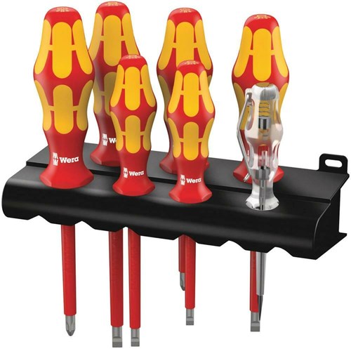 Wera 160 i 7 schroevendraaierset kraftform plus serie 100 + spanningszoeker + houder, 7 -delig - 1 stuk(s) - 05006147001