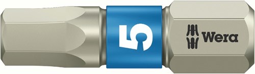 Wera 3840 1 ts bits zeskant, rvs, hex-plus, 6.0 x 25 mm - 1 stuk(s) - 05071076001
