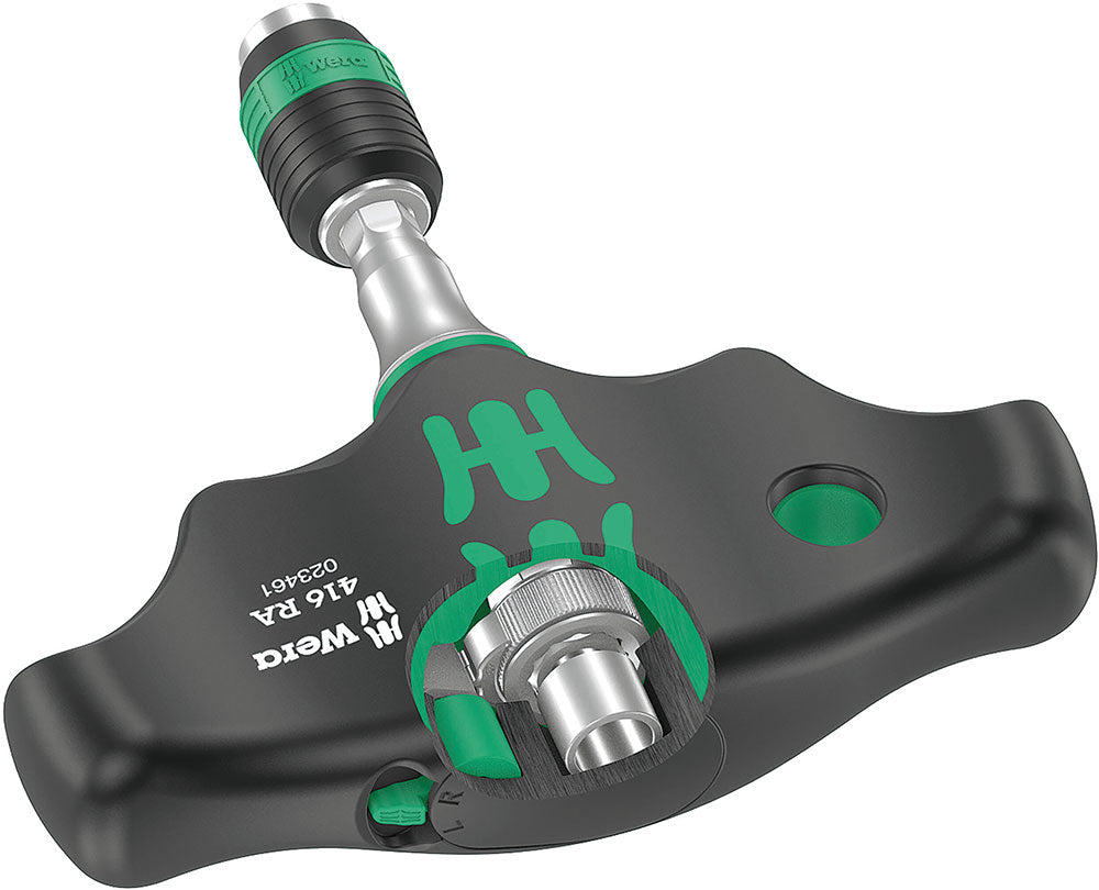 Wera 416 ra t-handle bitholding screwdriver with ratchet function and rapidaptor