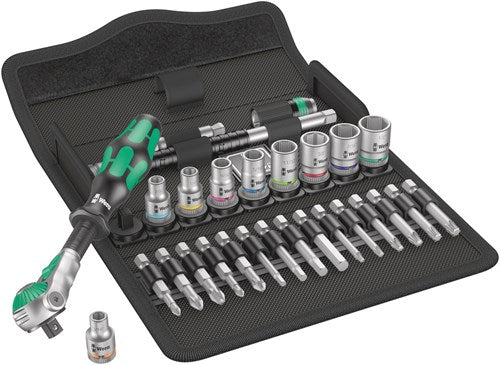 Wera 8100 sa 9 zyklop speed-ratelset gereedschapsset (zwart groen, 1 4 -aandrijving, 28-delig)