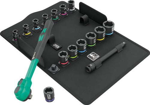 Wera 8100 sb 12 zyklop comfort ratelset, omschakelpal, 3 8 aandrijving, metrisch, 16-delig - 05005530001