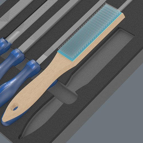 Wera 9783 schuimrubberen inzetstuk met pferd vijlen set 1, 6‑delig (zwart grijs, in schuiminzet voor werkplaatswagen)