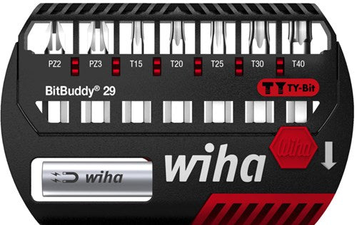 Wiha bitset bitbuddy® ty-bit 29 mm pozidriv, torx® 9-delig 1 4 c6,3 - 42139 - 42139
