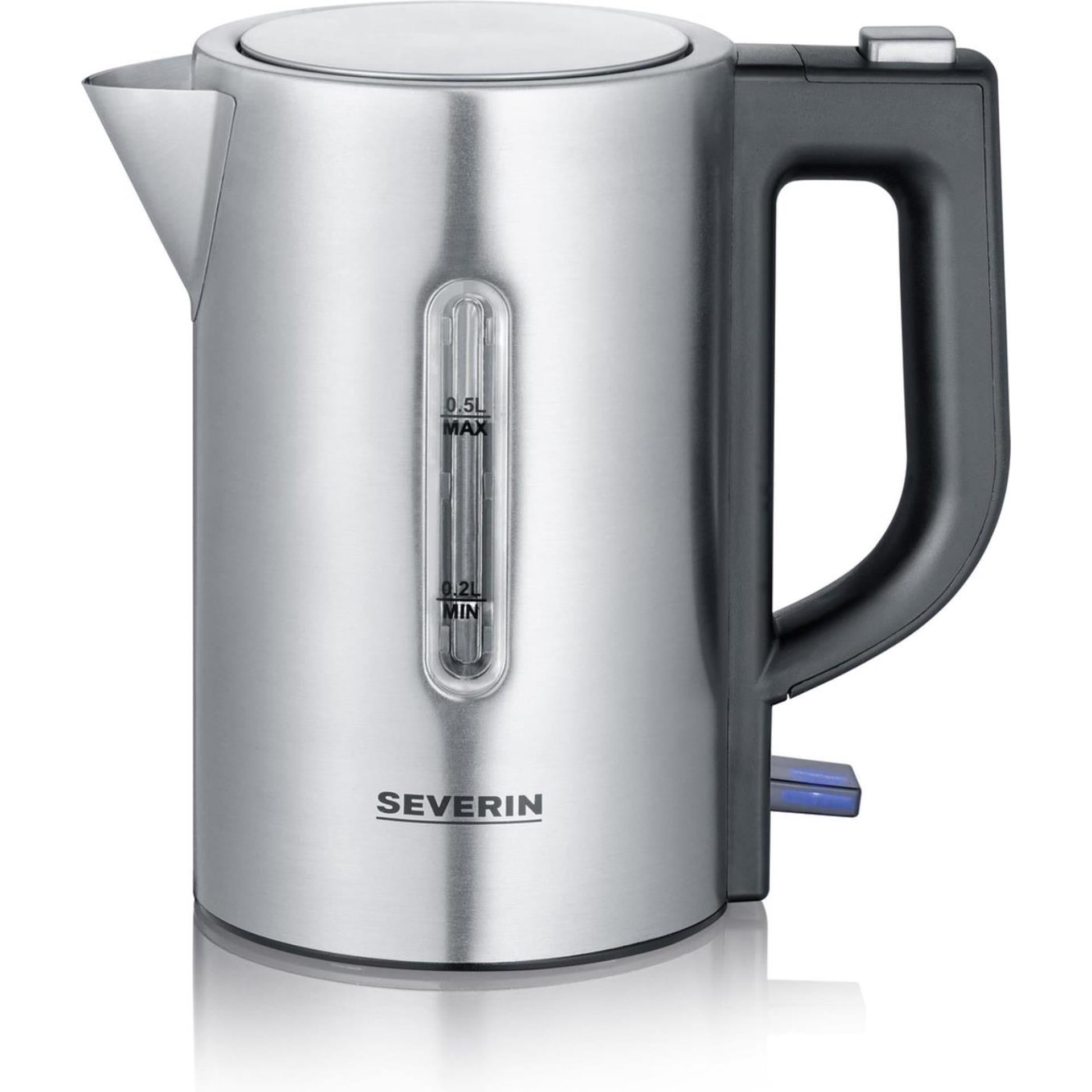 Severin waterkoker rvs 0,5l 1100w zilver zwart