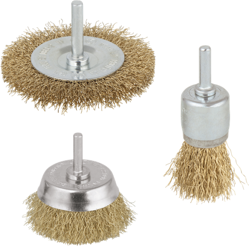 Wolfcraft draadborstel set | messing | ronde schacht | 3-delig | 1 set - 2739000
